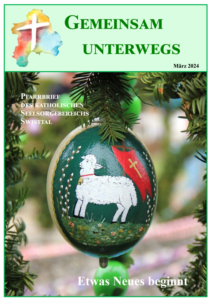 Ein grünes Osterei mit einem weißen Lamm ('Lamm Gottes') und einer Kreuzfahne als Zeichen des Auferstandenen